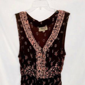 UO Ecote Pink and Black Magdelina Romper